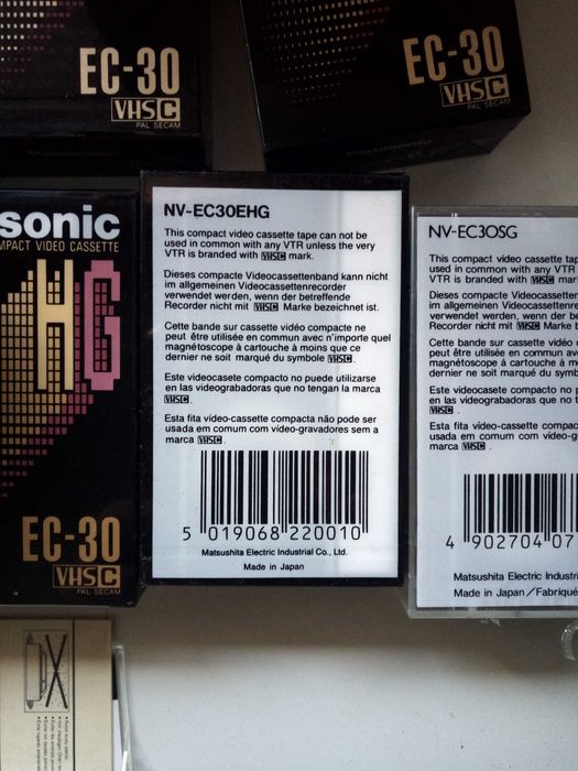 cassetes panasonic vhsc para cameras de video