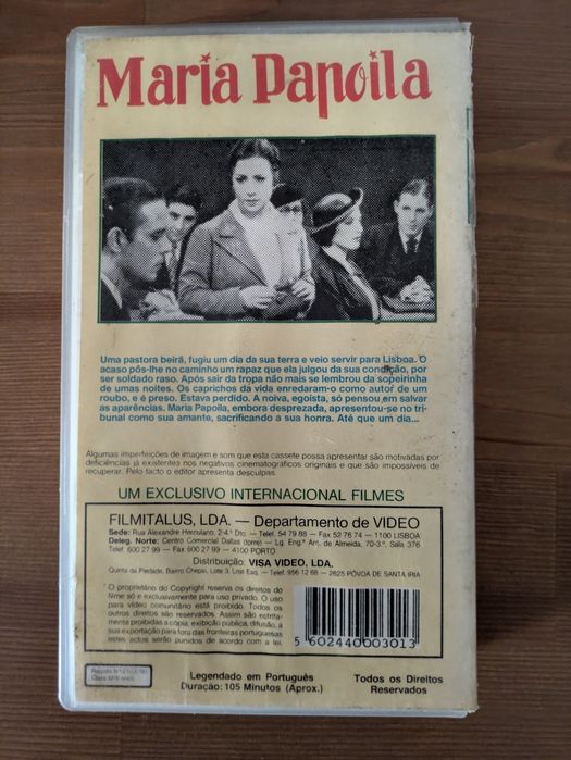 VHS " Maria Papoila " 1937 (Opt. Estado)