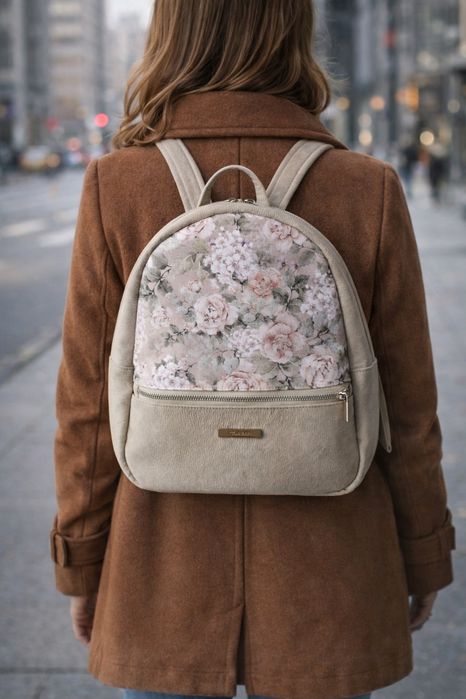 Plecak beżowy handmade