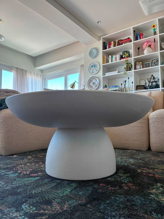 Mesa de centro - cimento branco