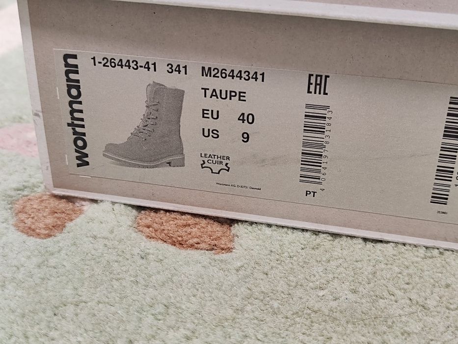 Botki sznurowane skóra wełna Tamaris