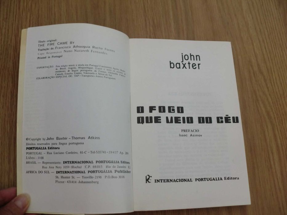 O fogo que veio do céu – John Baxter