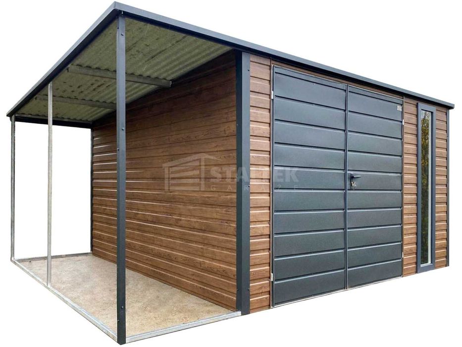 Domek ogrodowy 3,5x3,5m – wiata - brama – okno - dach spad w tył ST227