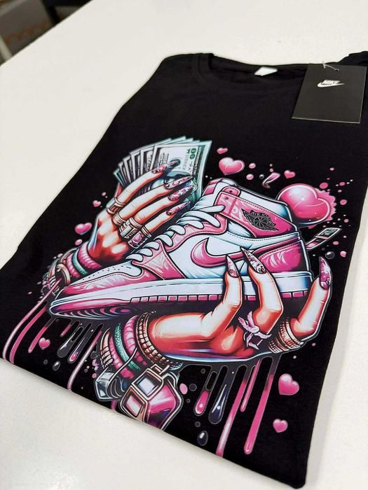 XL-T-shirt damska bluzka-czarna.