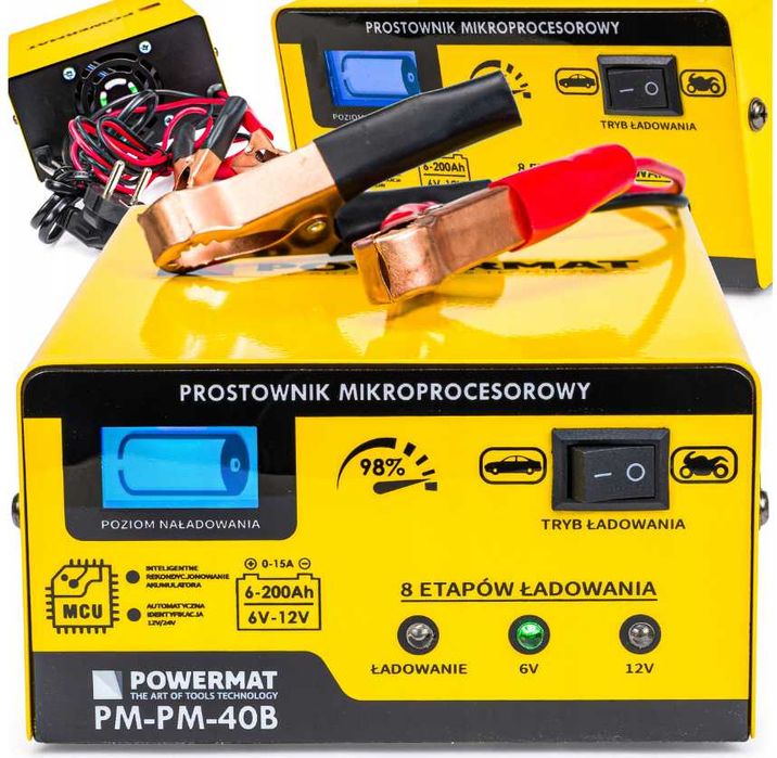 Prostownik MIKROPROCESOROWY Akumulatorowy 6V 12V PM-PM-40B PM0712