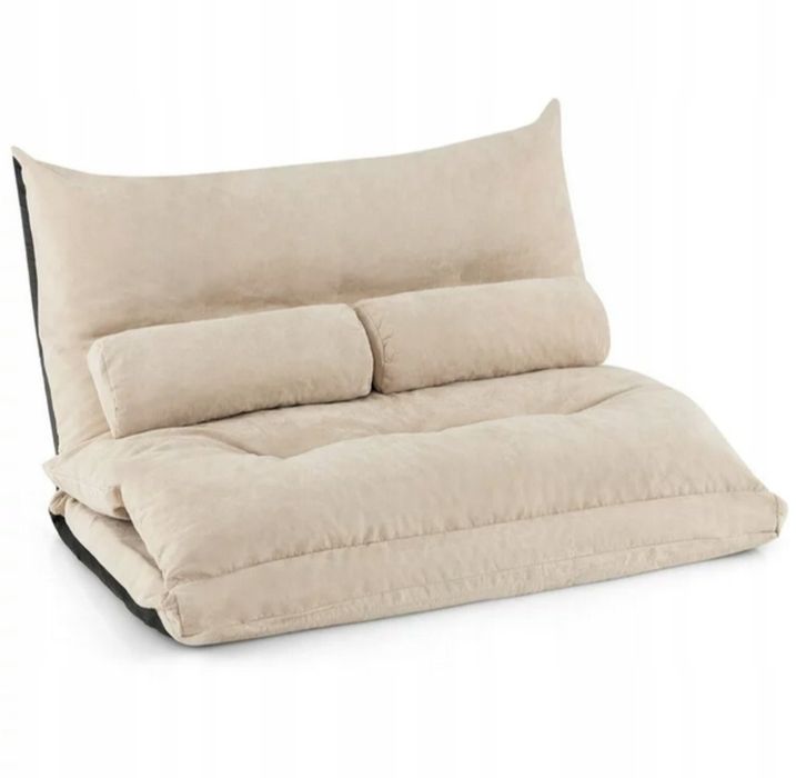 Kanapa Costway LAZY 110 x 68 cm tkanina odcienie beżu