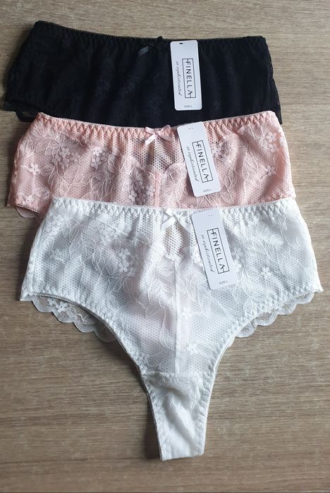 3×stringi /brazyliany Damskie L koronka
