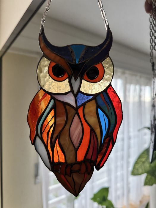 Vitral pássaro coruja