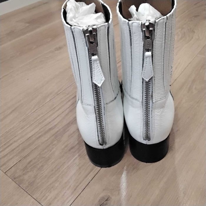 Botins Sofia Costa, branco verniz, 39