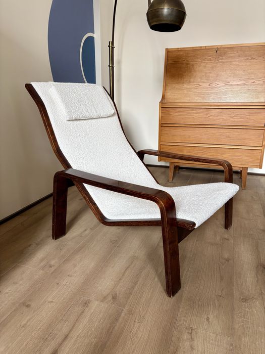 Fotel PRL lounge PULKKA Ilmari Lappalainen Finlandia, lata 60 unikat