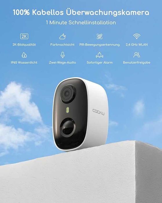 COOAU C4 2K WiFi6 kamera do monitoringu na zewnątrz