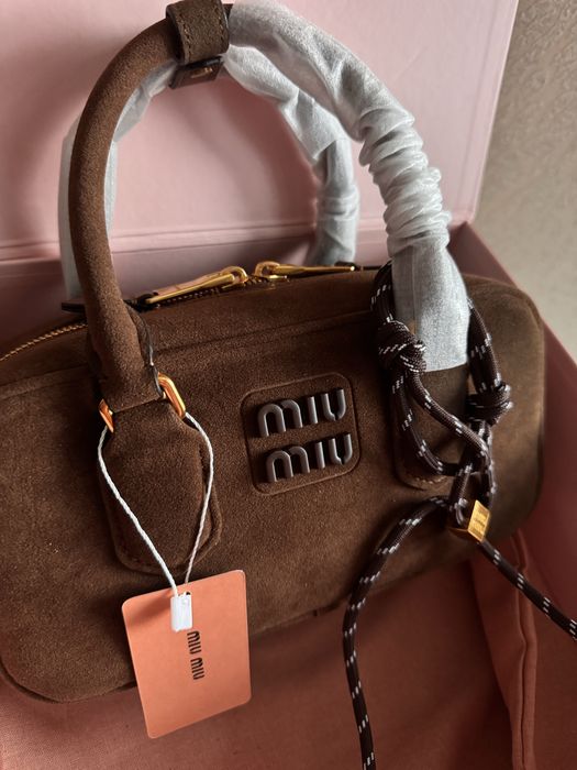 Сумка із натуральної замші Miu miu | магнітна коробка