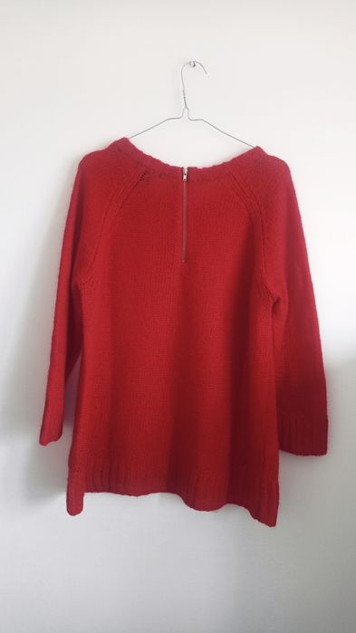 Czerwony sweter H&M z moherem
