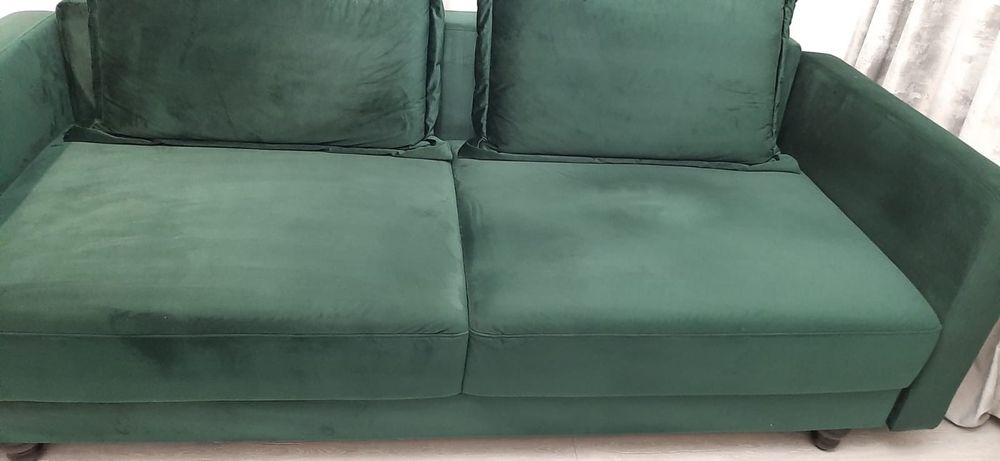 3-osobowa sofa MILI rozkładana z pojemnikiem/ butelkowa zieleń