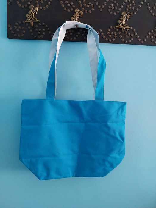 Saco de praia/Bolsa tiracolo azul com cavalo marinho