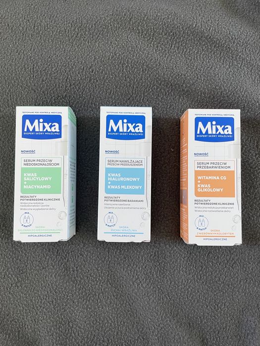 Kosmetyki Mixa serum kwas salicylowy hialuronowy witamina CG