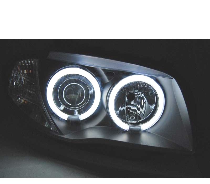FARÓIS BMW E81 E87 E82 E88 ANGEL EYES CCFL FUNDO PRETO