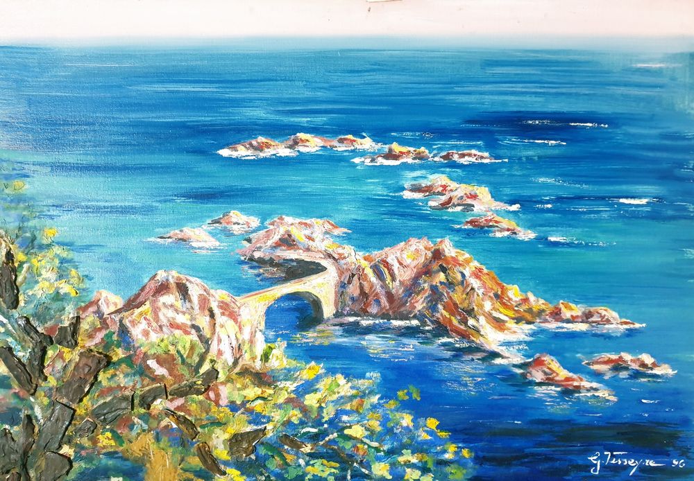 Linda pintura marítima em óleo sobre tela assinada