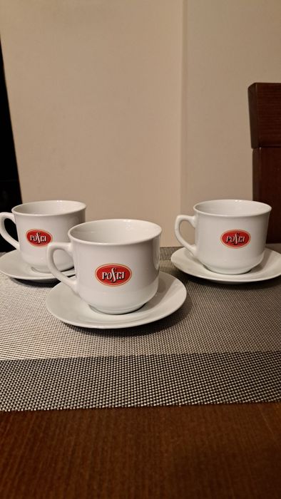 Filiżanki z spodkami Posti nowe nie używane
