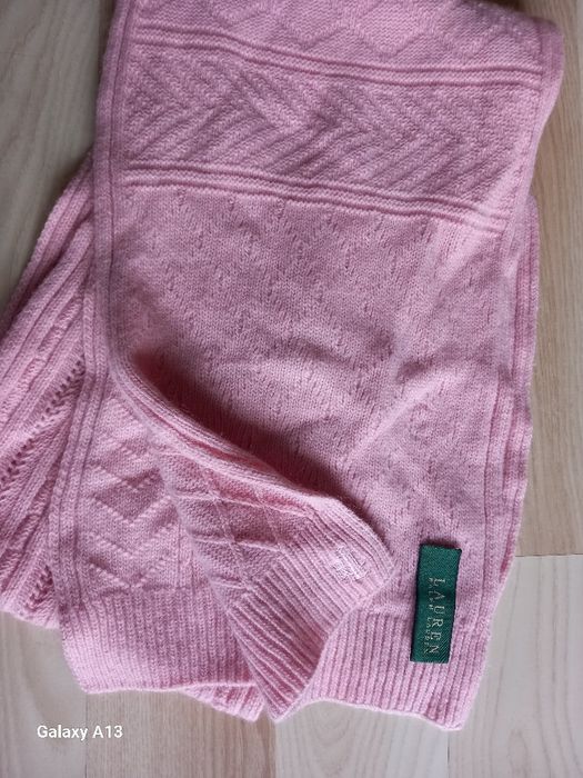 Ralph lauren szalik welna jagnieca włosie królika