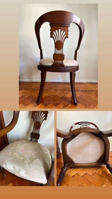 Conjunto de sofá e cadeiras antigas