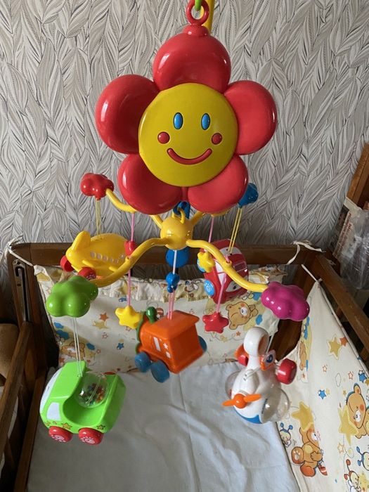 Мобіль на ліжко, дитяча мобіль, іграшки, машинки