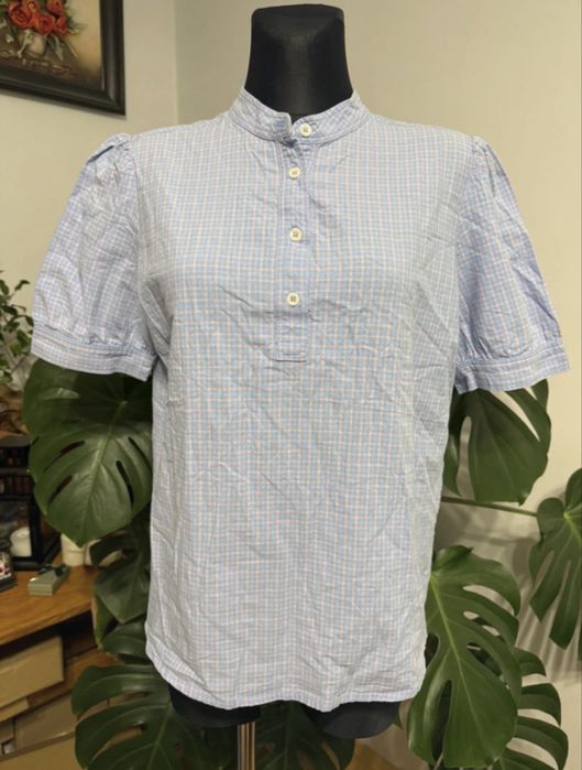 Bluzka A.P.C. Rue Madame Paris - Błękitna Kratka (Rozmiar 40)