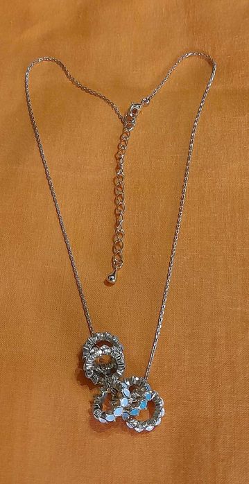 Colar com banho -  Prata Turquesa - Pingentes