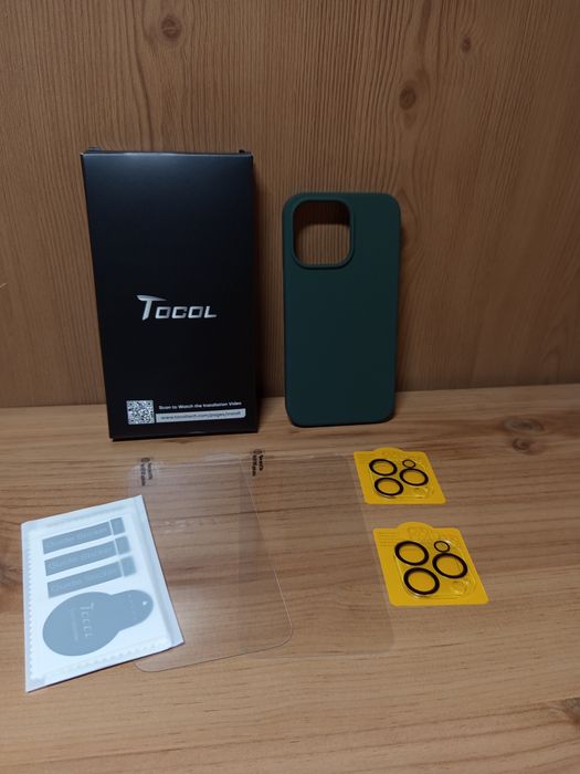 Etui case iPhone 13 Pro zielone,2 szkła hartowane