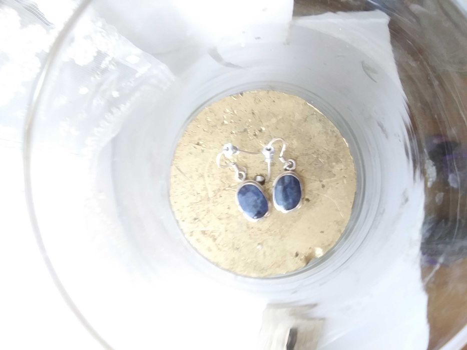 Kolczyki z szafirem, naturalny kamien, srebro 925 NOWE