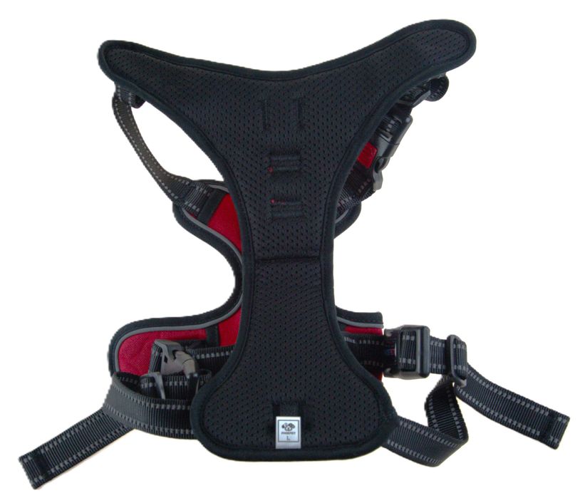 PHOEPET Szelki dla psa, odblaskowa kamizelka, czerwona rozm. L.