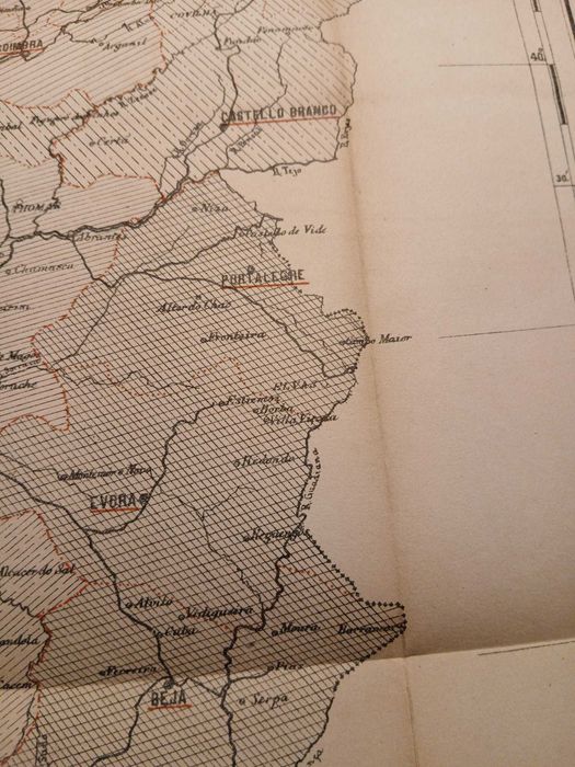 Mapa Portugal - Carte Indiquant la valeur de la Production Agricole