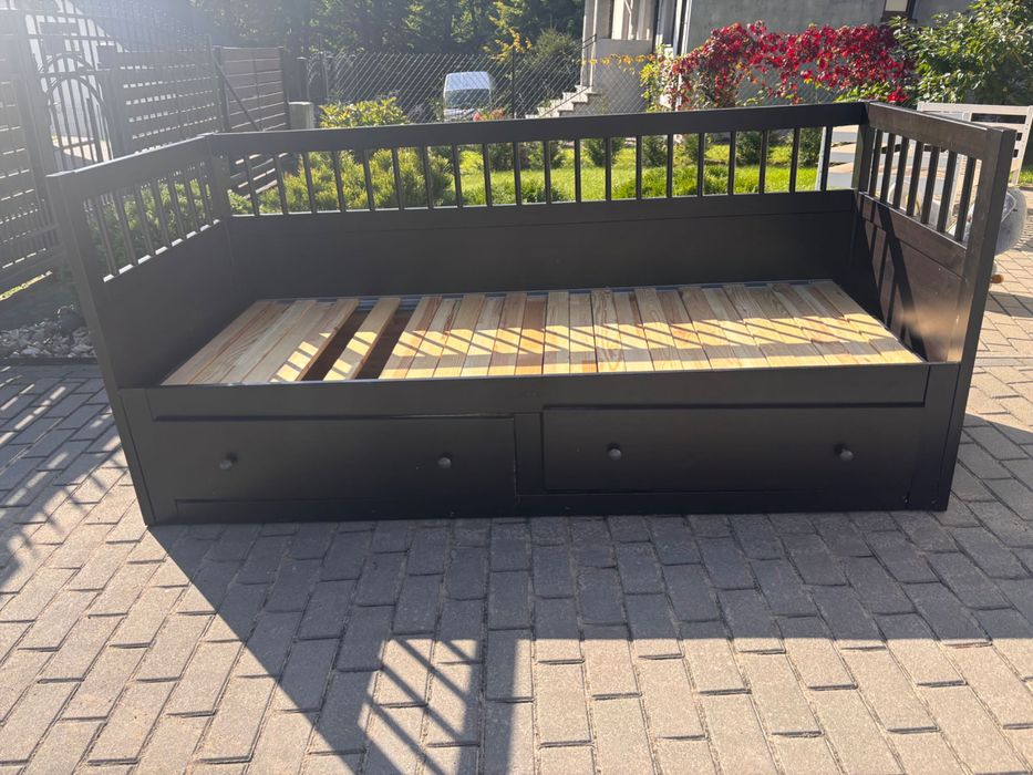 Rama leżanki IkEA z 2 szufladami, biały, 80x200 cm