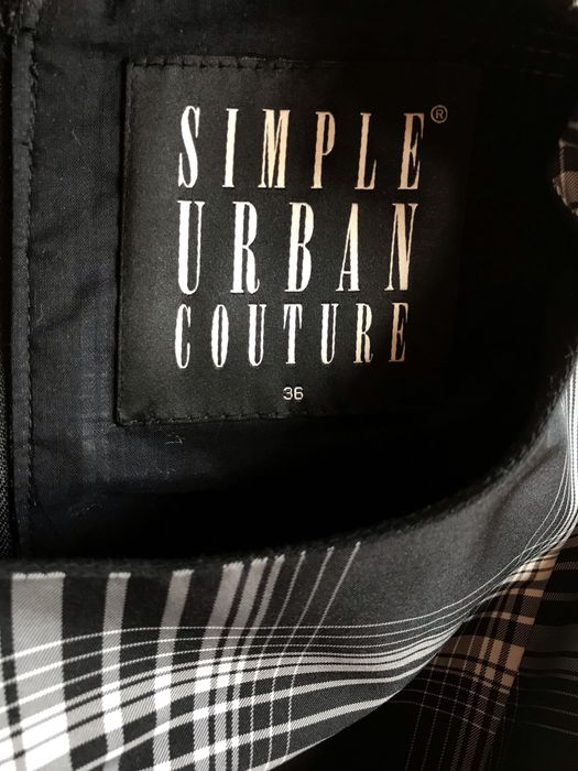 Simple rozkloszowana sukienka kratka kokardka 36