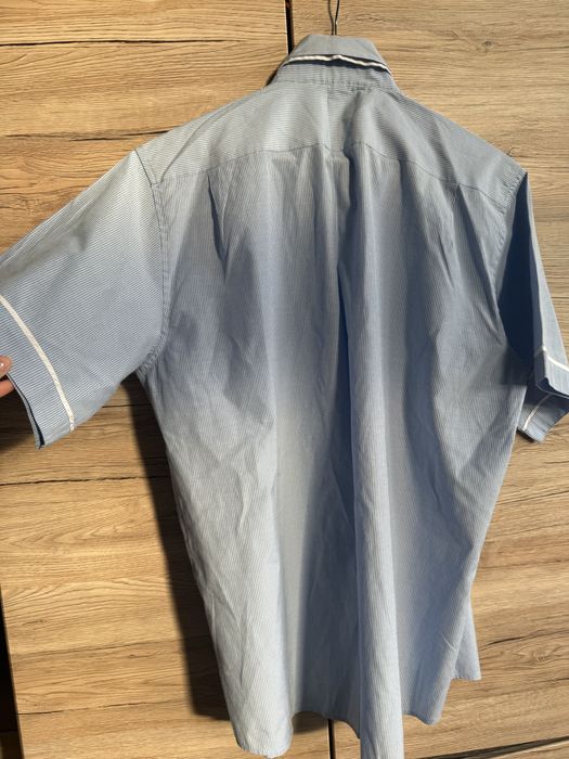 Nowa męska koszula w paski z krótkim rękawem
