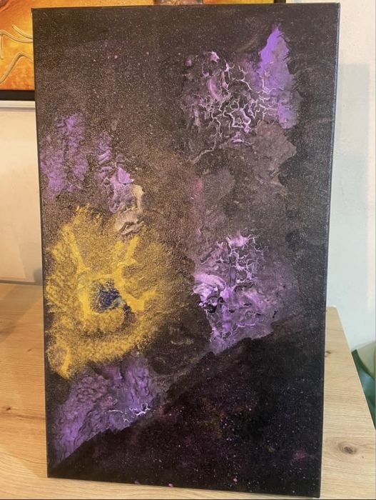 Telas pintadas a mao em acrilico