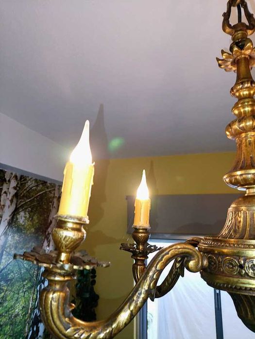Cadeeiro de teto em latão maciço meados século XX