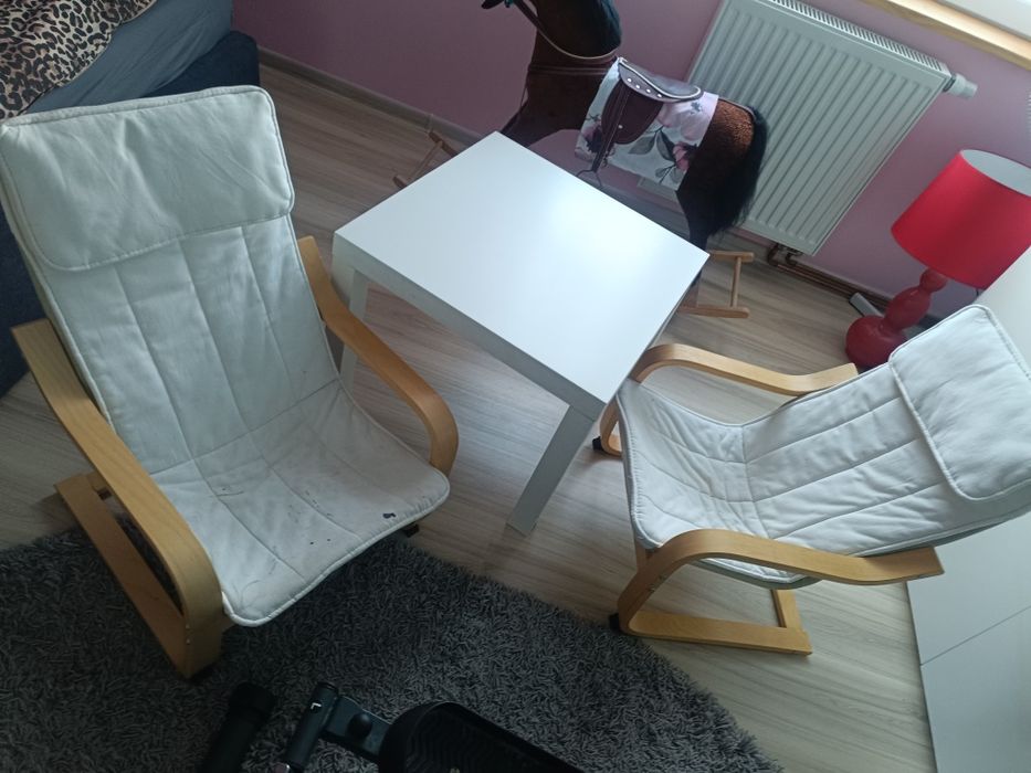 Fotele dziecięce finki stolik meble dziecięce Ikea poang