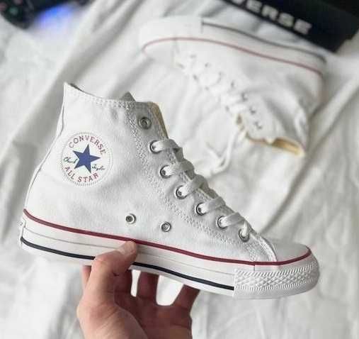 Женские белые кеды Конверс белые высокие Converse All Star