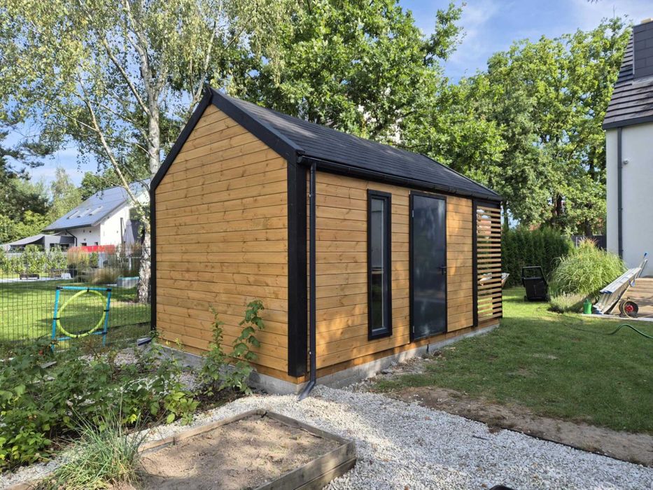 • • • • Domek z pergolą • • • • D20 II 5x3 m producent DREWNOTRIK