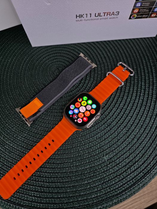 Smartwatch męski HK Ultra3 , AMOLED 2,12” • 2 paski • NOWY