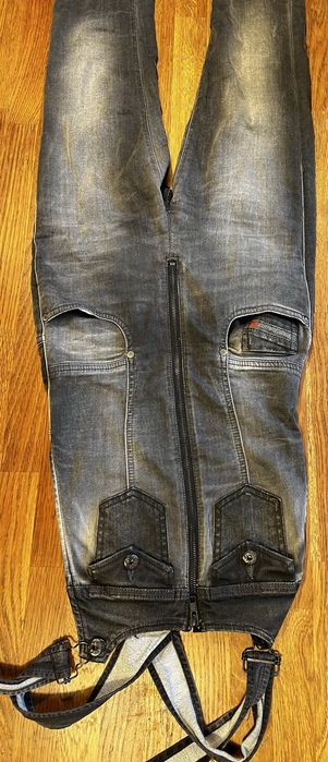Diesel jeans ogrodniczki czarne xxs dżinsowe