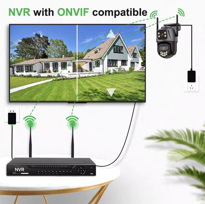 Kamera 8MP 64GB ONVIF podwójny obiektyw iCsee Wi-Fi LAN