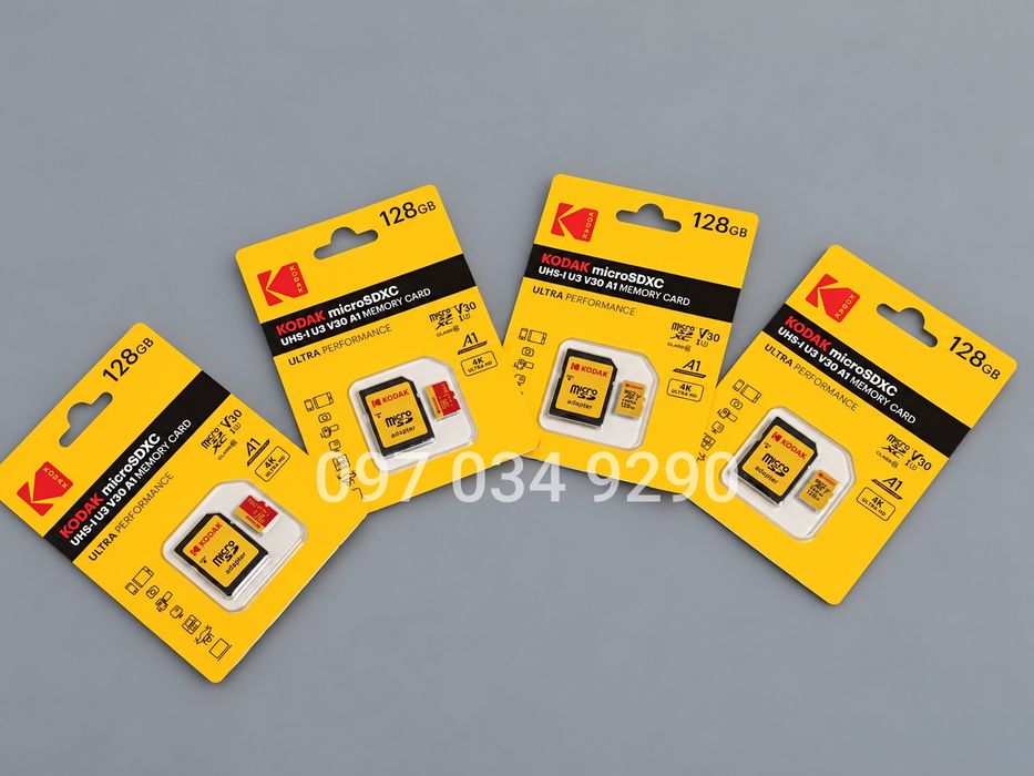 Карта пам'яті Kodak 128GB microSDXC U3 V30 A1 Class 10