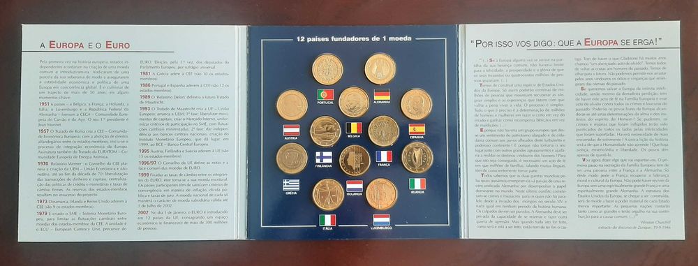 A moeda de "1 Euro" dos 12 países fundadores
