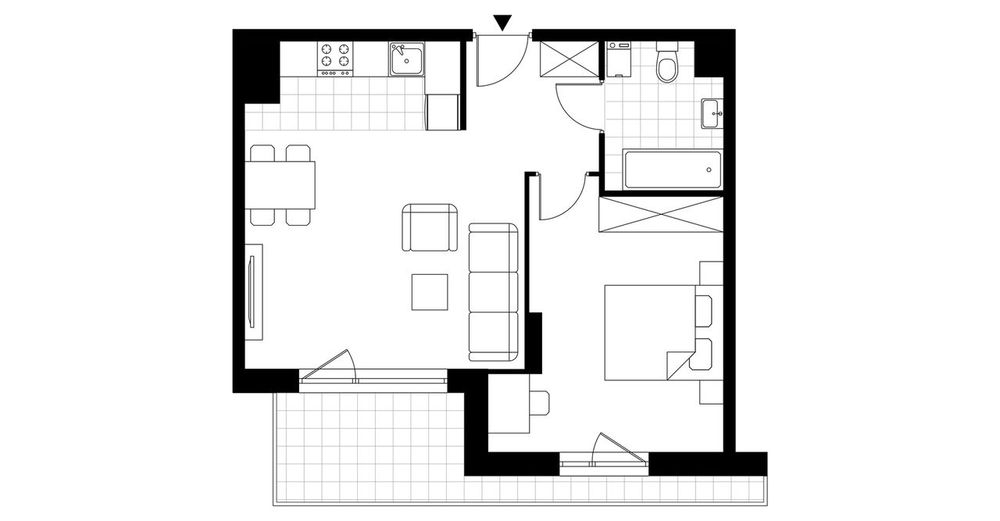 2-pokojowe mieszkanie 47m2 + loggia Bezpośrednio