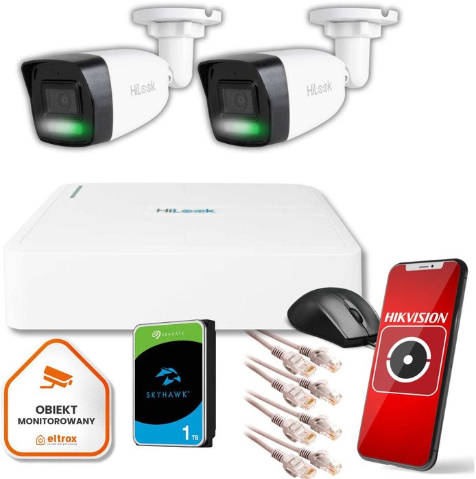 Kompletny monitoring IP NVR 1TB 2 kamery 4MPX Eltrox Warszawa Targówek