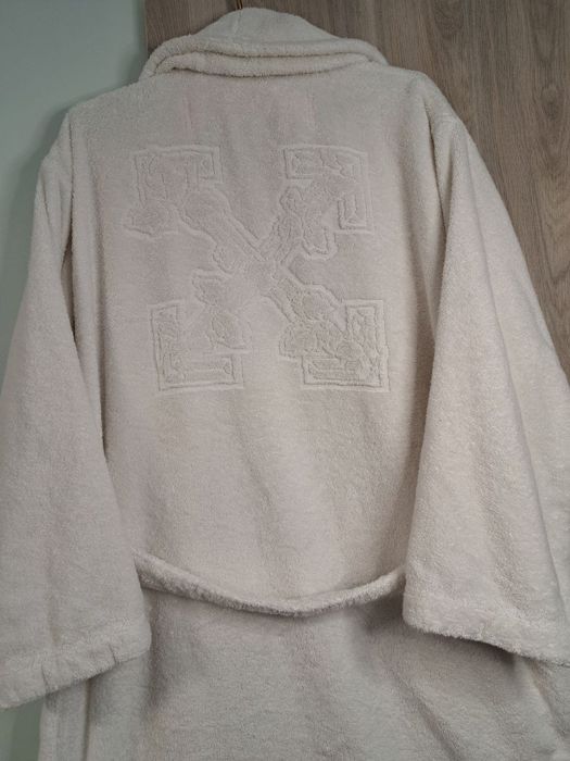 Фірмовий бавовняний махровий халат Off-White c/o Vorgil Abloh