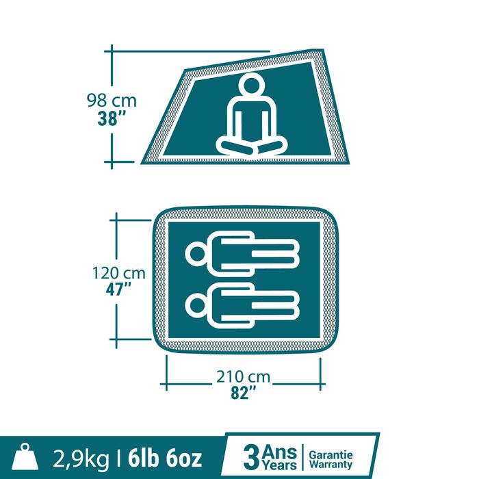 Tenda de Campismo - 2 SECONDS - 2 pessoas