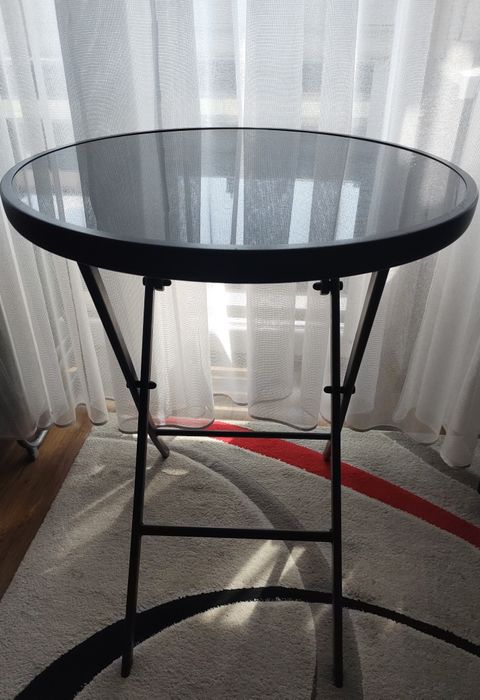 Okrągły,składany  stolik balkonowy